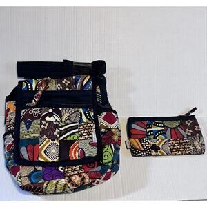 Jacaranda Creations Boho Quilted Patchwork Messenger Tote Bag and Pouch Purse